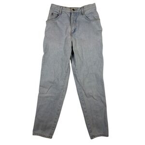 Bonjour Vintage 90s High Waisted Mom Jeans Light Wash Tapered Size 9/10P 27x26.5